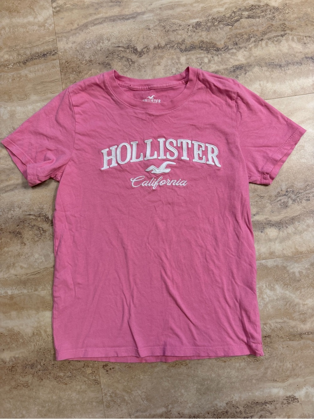 Hollister Bubblegum Pink Logo Tee y2k